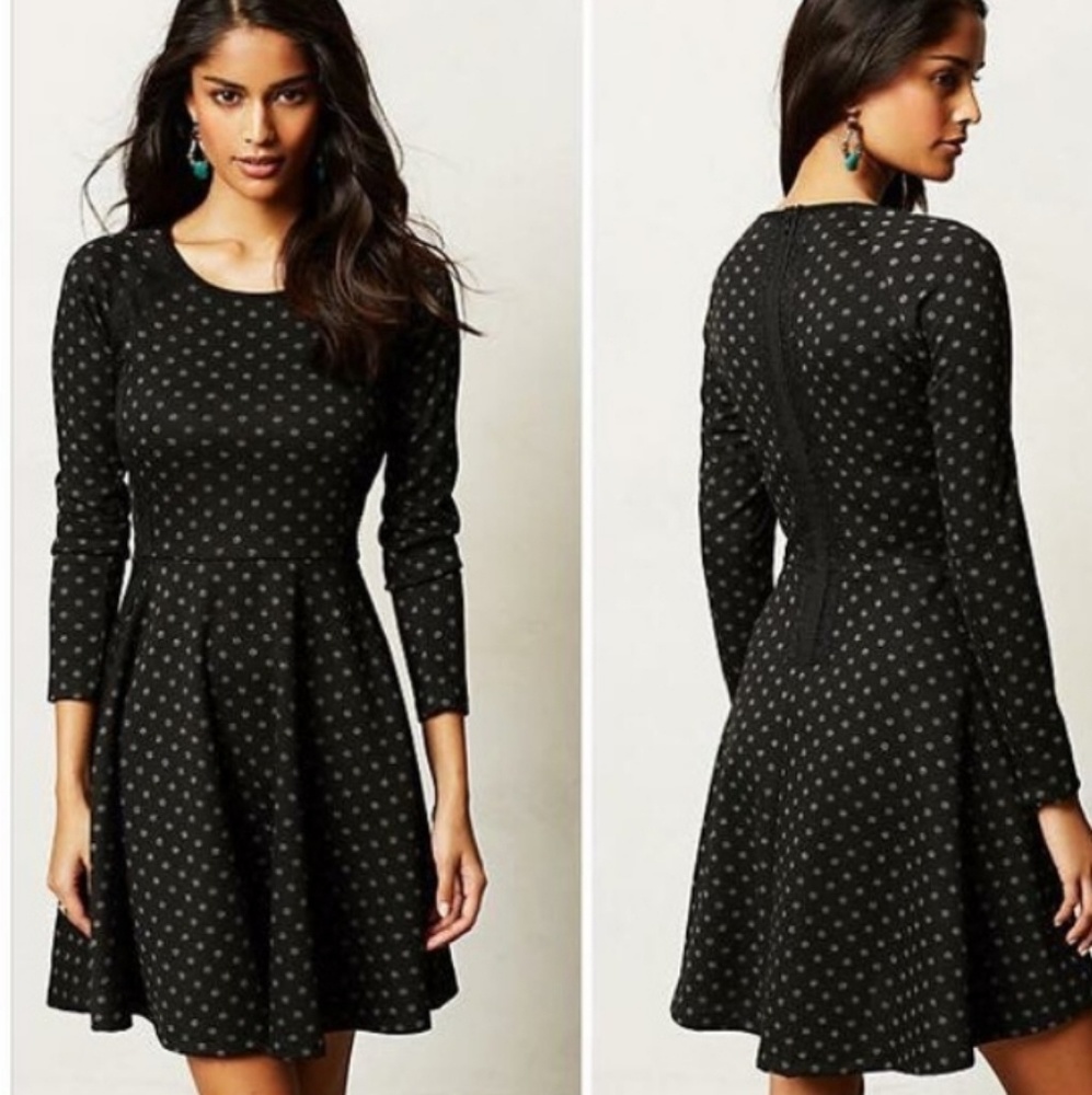 Elegant Black Polka Dot Dress